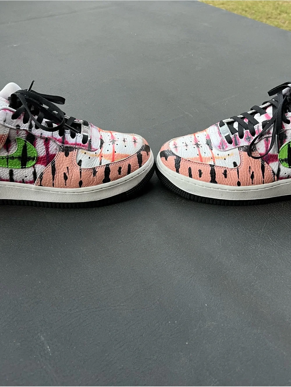 Nike Women’s Low-Top Sneakers in White, Pink, Green & Black
